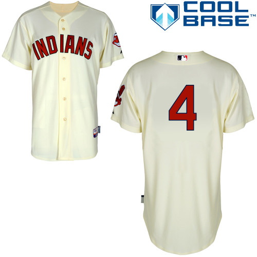 Mike Aviles #4 MLB Jersey-Cleveland Indians Men's Authentic Alternate 2 White Cool Base Baseball Jersey